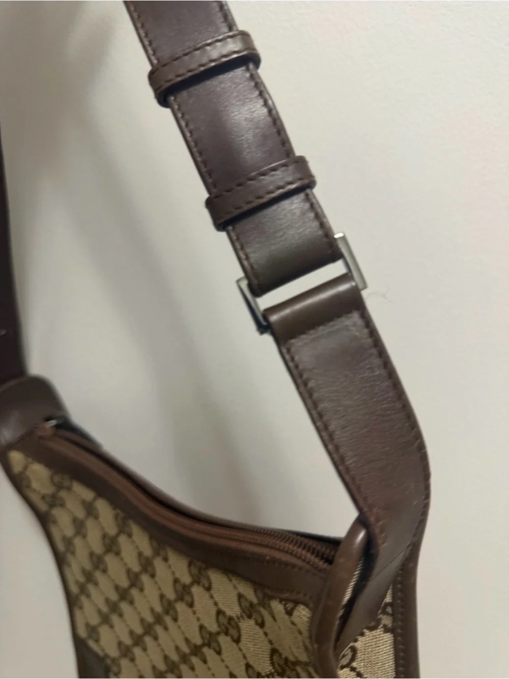 Gucci Tan and Brown GG Monogram Shoulder Bag EUC